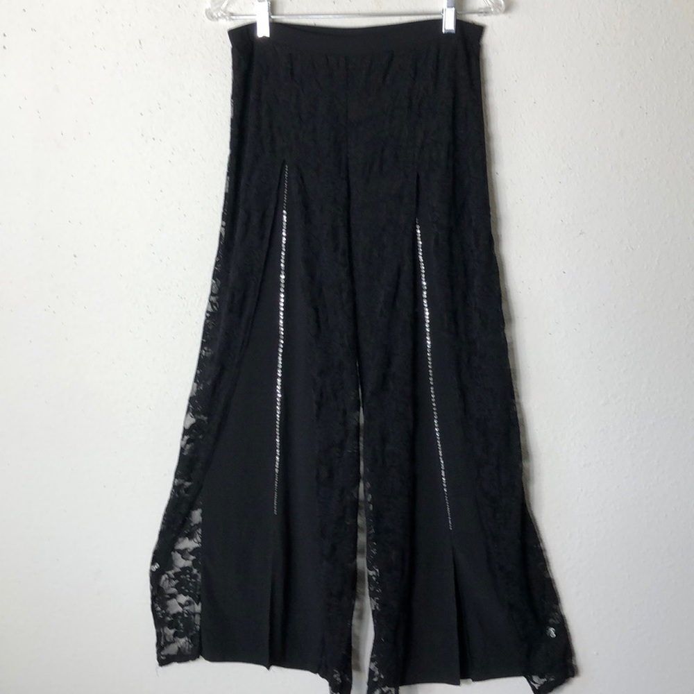 NWT  CHAIO-Li lace rhinestones draped incredible jersey stretch pants